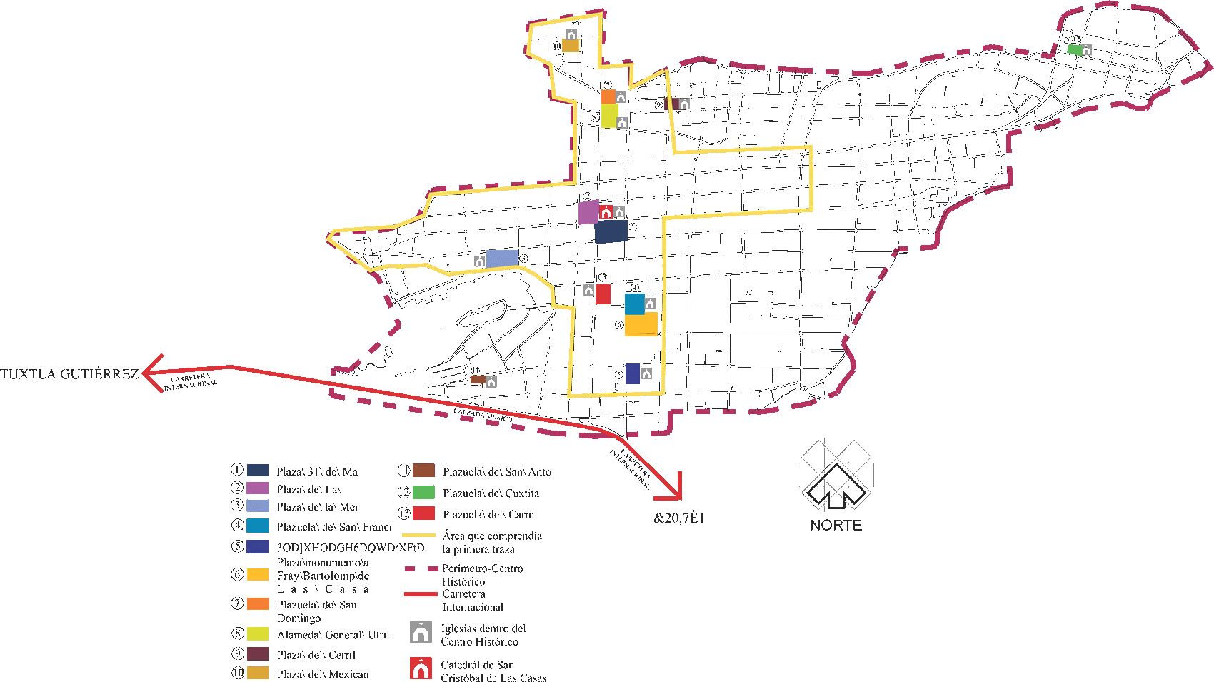 Una aproximación a las plazas actuales del Centro Histórico de San Cristóbal  de Las Casas, Chiapas / The current squares of the Historical Center in San  Cristóbal de Las Casas, Chiapas, an
